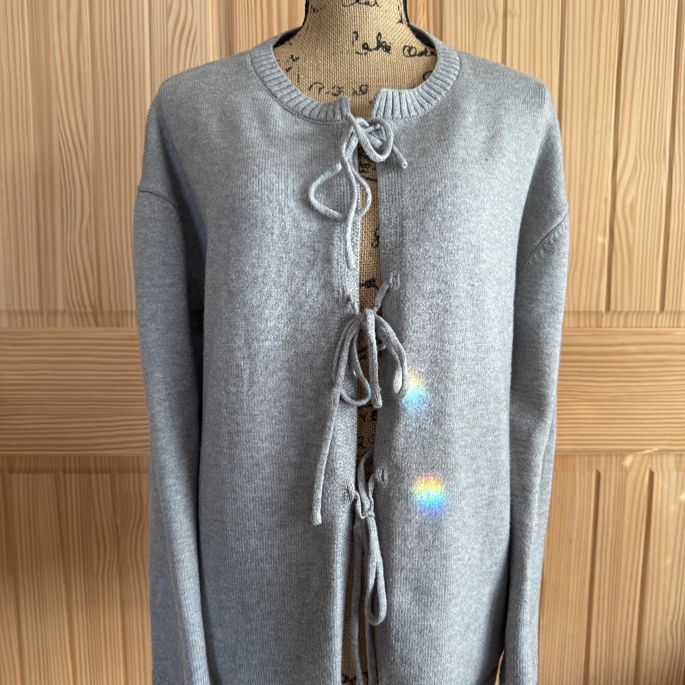 Long Sleeved Grey Cardigan, Illusory Brand, Brand New